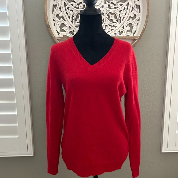 Charter Club Luxury Sweater Cashmere Woman’s Red Cashmere Pullover SZM Preppy - Picture 2 of 10